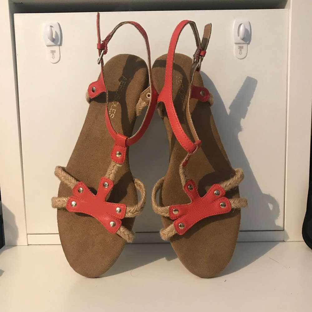 Coral colored erosive sandals
